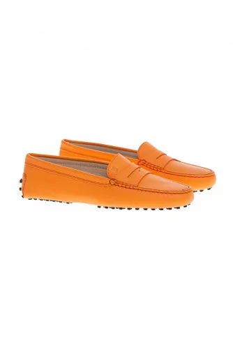 "Gomini" Grained leather moccasins with decorative penny strap