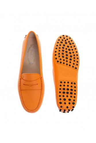 "Gomini" Grained leather moccasins with decorative penny strap