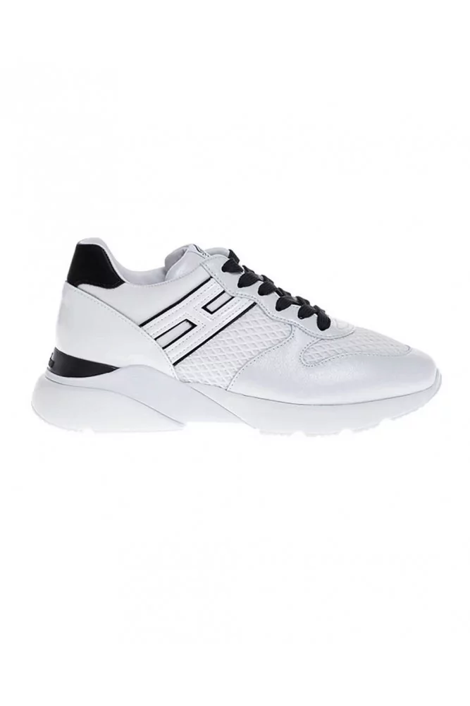 Hogan - Active One - Baskets en cuir avec H en relief 37 1/2 noir/blanc
