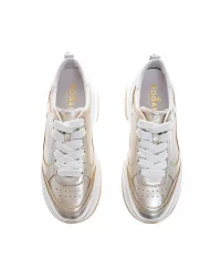 Maxi Active - Metallic leather sneakers with large sole
