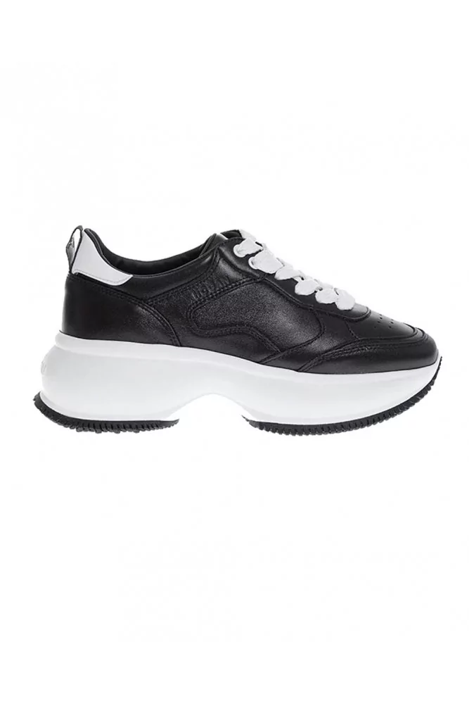 Hogan - Maxi Active - Baskets en cuir métallisé avec large semelle 37 noir