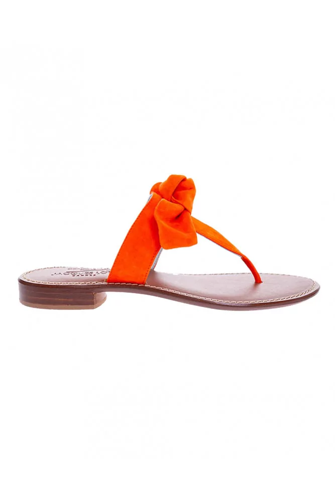 Jacques Loup - Mules entredoigts en croûte noeud décoratif 35 1/2 Orange