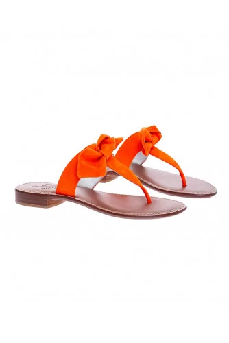 Achat Suede toe thong mules with a decorative knot - Jacques-loup