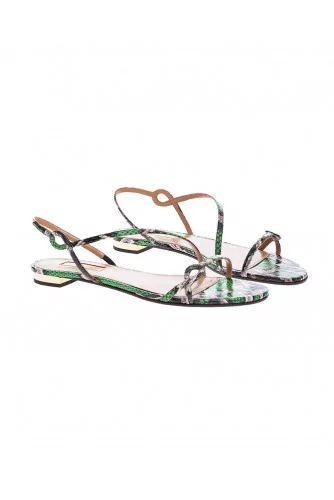 Sandale Aquazzura "Serpentine" vert pour femme