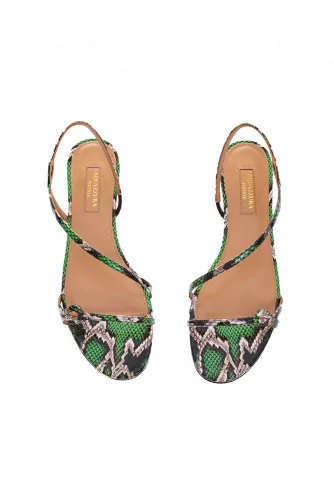 Sandale Aquazzura "Serpentine" vert pour femme