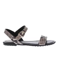 Python print leather sandals for women