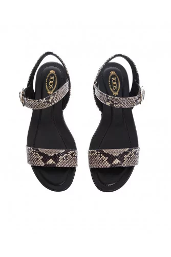 Python print leather sandals for women