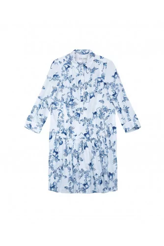 Shirt dress with prints