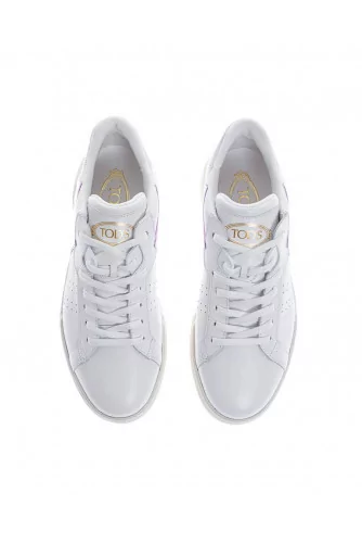 Cassetta Leggera - Natural leather sneakers with metallic logo 35