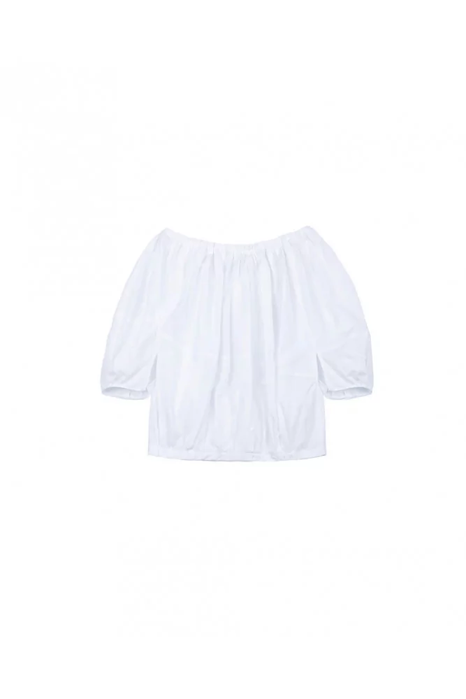 Haut en coton organic avec décolleté bateau 36 blanc