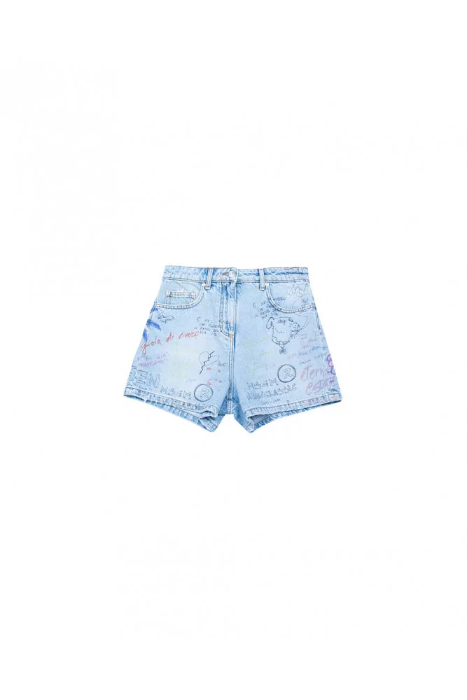 Short MSGM bleu claire délavé pour femme