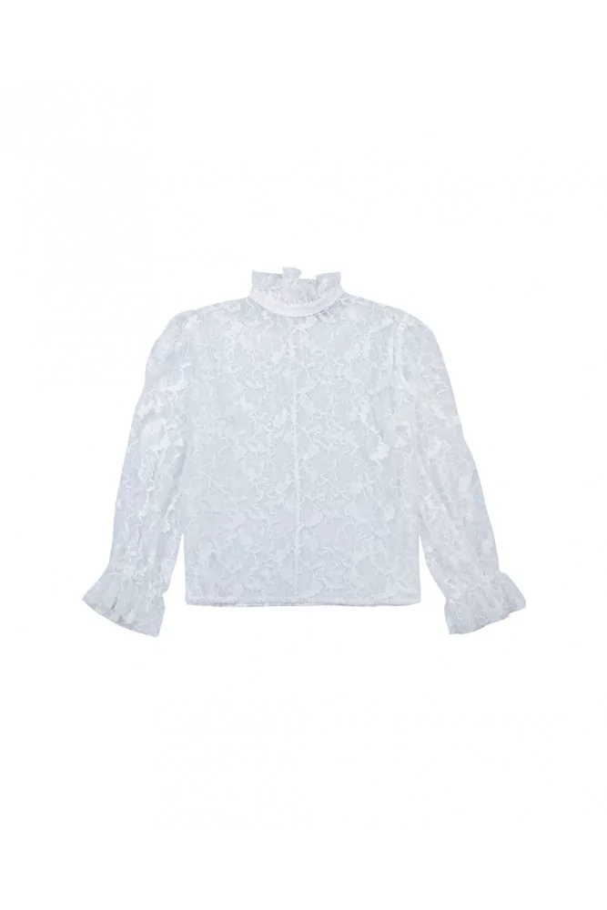 Blouse en dentelle ras-du-cou 36 blanc