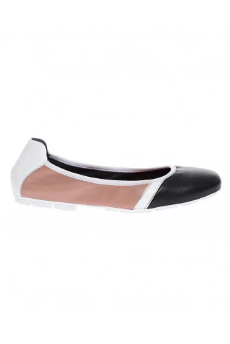Nappa leather ballerina with beige straps 10