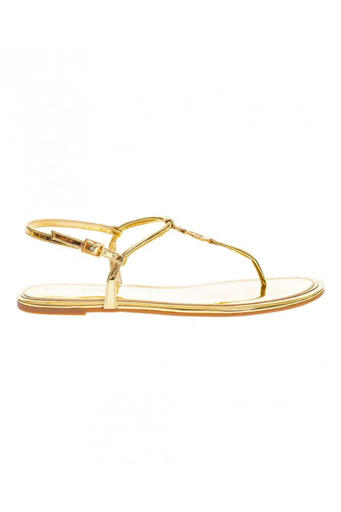 Sandale Tory Burch "Emmy" entredoigt et logo or semelle gomme