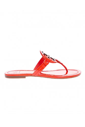 Miller - Leather flip-flops with decorative logo