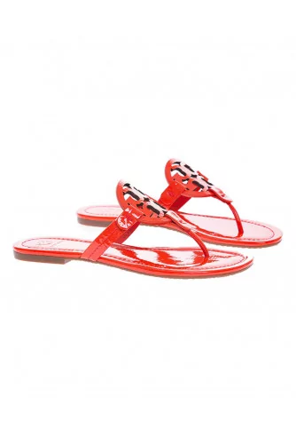 Miller - Leather flip-flops with decorative logo