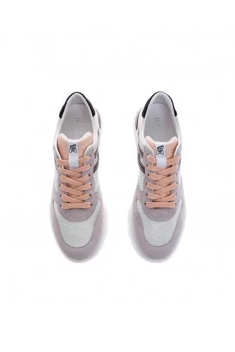 Tennis Hogan "Active One" multi-matières gris-rosé-noir pour femme