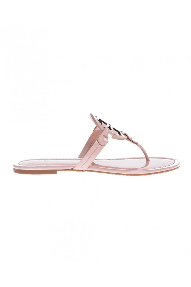 Tong Tory Burch "Miller" nude logo et semelle de gomme