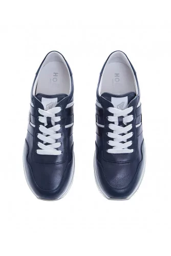 "Midi" Leather sneakers with oversized sole 35mm