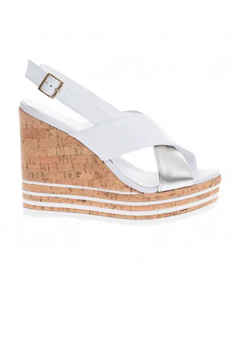 Zeppa Sughero - Leather sandals with cork platform 110