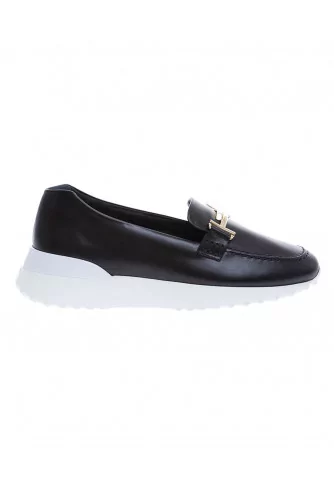 Fondo Sportivo Doppia T - Calf leather moccasins with metallic T 50