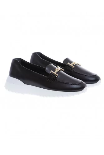 Fondo Sportivo Doppia T - Calf leather moccasins with metallic T 50