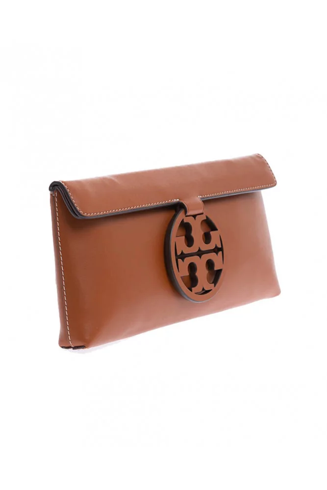Miller Clutch of Tory Burch - Small brownish pouch with cut out logo for  women