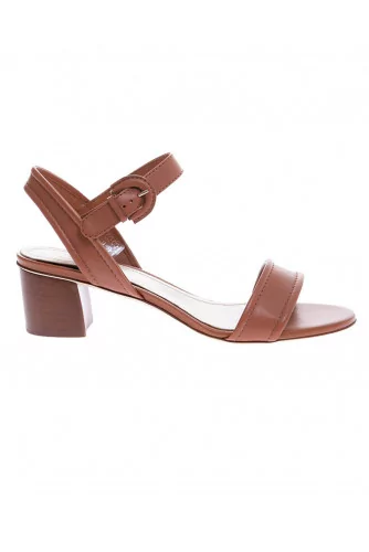 Calf leather sandals with band and ankle strap 50