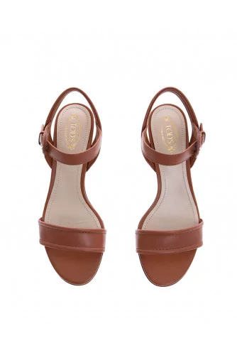 Calf leather sandals with band and ankle strap 50