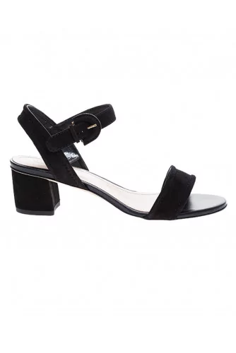 Calf leather sandals with band and ankle strap 50