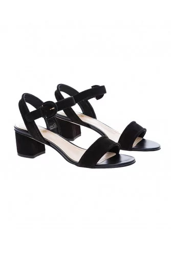 Calf leather sandals with band and ankle strap 50