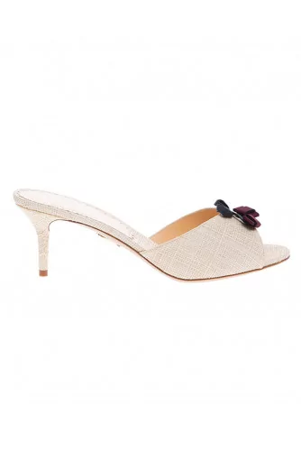 Raphia mules with cherry design 60