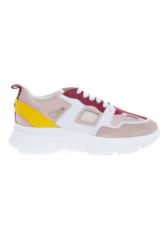 Leather sneakers with multicolor design 40