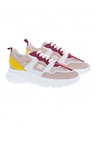 Tennis Mai Mai rose-bordeaux-jaune pour femme