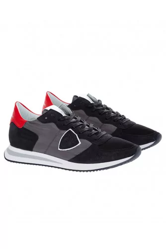 Tennis Philippe Model "Tropez X" noir-rouge-gris pour homme