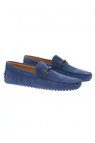 Doppia T Gommini - "Double T" nubuck moccasins