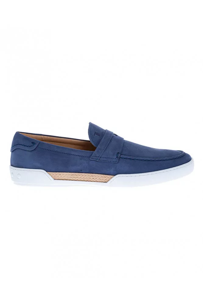 "Riviera" Nubuck moccasins with stitched band on top