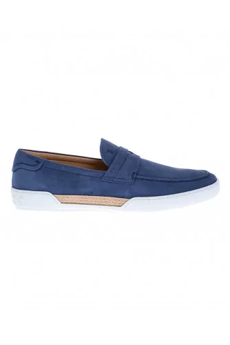 "Riviera" Mocassins en nubuck avec plateau surpiqué