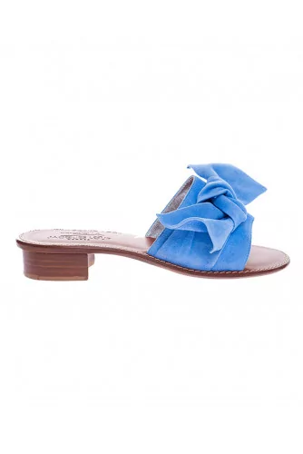 Suede mules with large knot 25