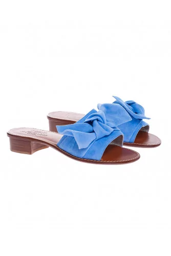 Suede mules with large knot 25
