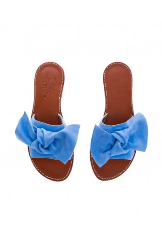 Suede mules with large knot 25