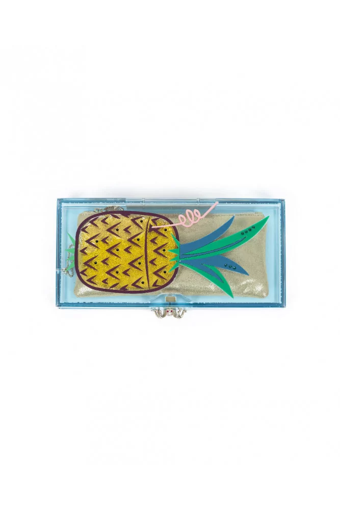 Minaudière Charlotte Olympia "Cocktail Ananas" Vert jaune