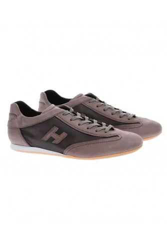 Tennis Hogan "Olympia" beige-marron pour homme