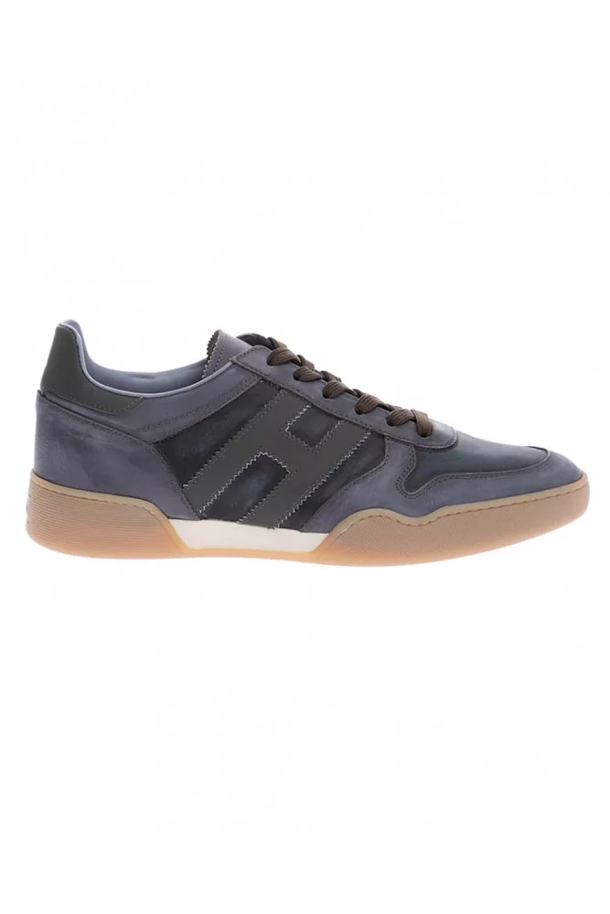 Hogan - Retro Volley - Tennis en veau patiné et toile de nylon 6 Marron