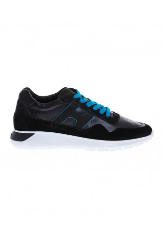 I-Cube - Calf leather and suede sneakers with blue laces 45