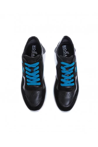 I-Cube - Calf leather and suede sneakers with blue laces 45