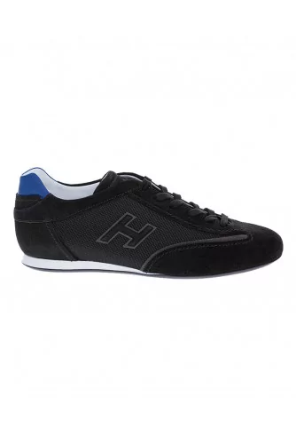 Olympia - Textile and split leather sneakers with "h" logo