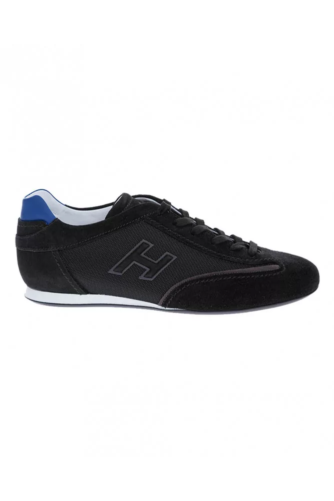 Hogan - Olympia - Sneakers en croûte de cuir et toile logo h 6 noir