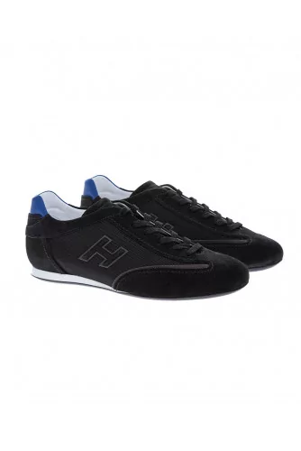 Olympia - Textile and split leather sneakers with "h" logo