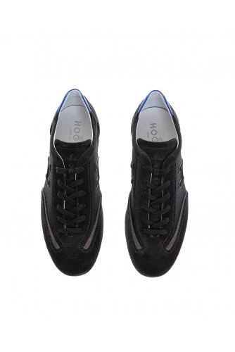 Olympia - Textile and split leather sneakers with "h" logo